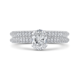 Classic Engagement Ring with Oval Diamond Ring Promezza PRO0236ECQ-44W-.75