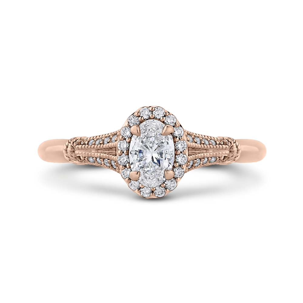 Rose Gold Cathedral Style Engagement Ring Promezza PRO0250EC-44P-.50