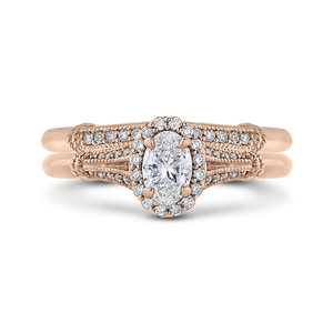 Rose Gold Cathedral Style Engagement Ring Promezza PRO0250EC-44P-.50