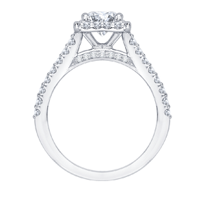 Halo Engagement Ring with Princess Cut Diamond Promezza PRP0001EC-02W