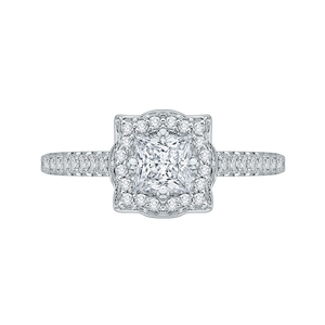 Vintage Engagement Ring with Princess Cut Diamond Promezza PRP0007EC-02W