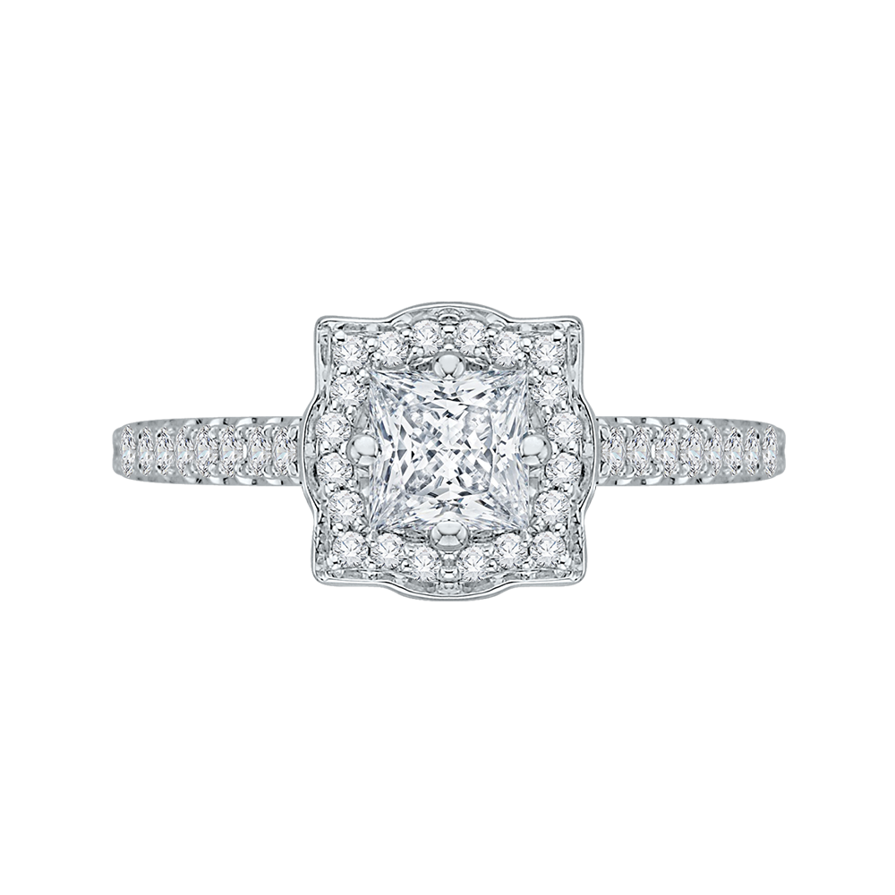 Vintage Engagement Ring with Princess Cut Diamond Promezza PRP0007EC-02W