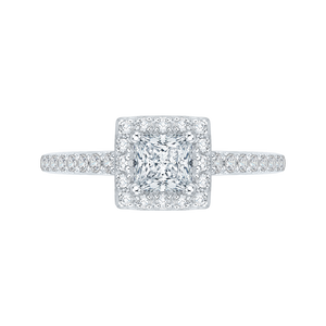 Princess Diamond Halo Engagement Ring Promezza PRP0013EC-02W