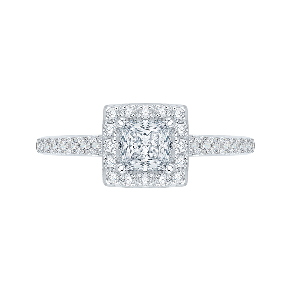 Princess Diamond Halo Engagement Ring Promezza PRP0013EC-02W