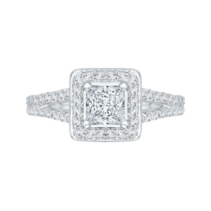 Split Shank Princess Cut Diamond Engagement Ring Promezza PRP0016EC-02W