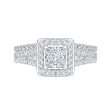 Load image into Gallery viewer, Split Shank Princess Cut Diamond Engagement Ring Promezza PRP0016EC-02W
