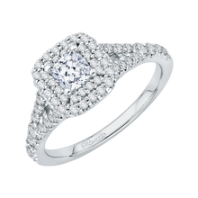 Load image into Gallery viewer, Double Halo Split Shank Engagement Ring Promezza PRP0033EC-02W
