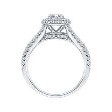 Load image into Gallery viewer, Double Halo Split Shank Engagement Ring Promezza PRP0033EC-02W
