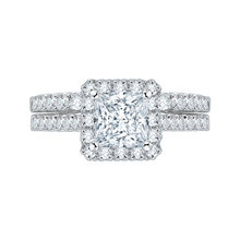 Load image into Gallery viewer, Princess Cut Diamond Halo Engagement Ring Promezza PRP0036EC-02W
