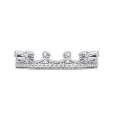 Load image into Gallery viewer, White Gold Crown Shape Diamond Wedding Band Promezza PRQ0133BH-44W-.50
