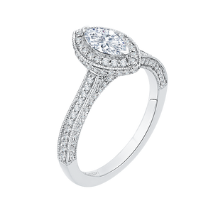 White Gold Marquise Diamond Engagement Ring Promezza PRQ0133ECH-44W-.50