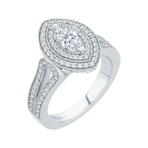 Split Shank Marquise Diamond Engagement Ring Promezza PRQ0135ECH-44W-.50