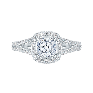 Split Shank Cushion Cut Diamond Engagement Ring Promezza PRU0016EC-02W