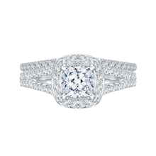 Load image into Gallery viewer, Split Shank Cushion Cut Diamond Engagement Ring Promezza PRU0016EC-02W
