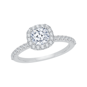 Cushion Diamond Halo Engagement Ring Promezza PRU0018EC-02W