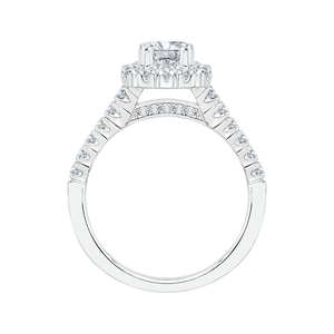 Cushion Diamond Halo Engagement Ring Promezza PRU0036EC-02W