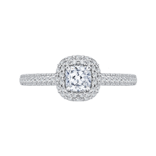 Load image into Gallery viewer, Double Halo Engagement Ring with Cushion Diamond Promezza PRU0070EC-44W
