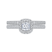 Load image into Gallery viewer, Double Halo Engagement Ring with Cushion Diamond Promezza PRU0070EC-44W
