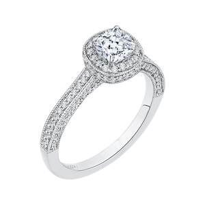 Cushion Cut Diamond Engagement Ring Promezza PRU0133ECH-44W-.50
