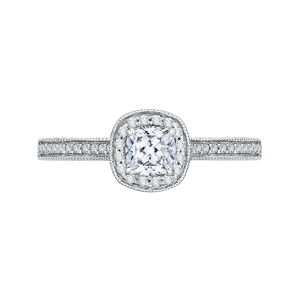 Cushion Cut Diamond Engagement Ring Promezza PRU0133ECH-44W-.50