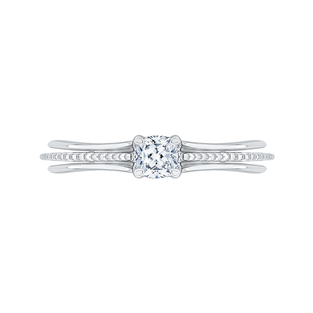Cathedral Style Engagement Ring With Cushion Cut Diamond Promezza PRU0148EC-44W-.50