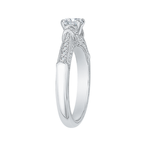 Cathedral Style Cushion Diamond Engagement Ring Promezza PRU0155EC-44W-.50