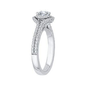 Cathedral Style Cushion Cut Diamond Engagement Ring Promezza PRU0157ECH-44W-.50