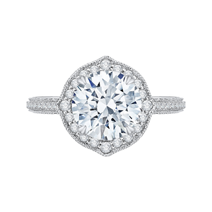 Round Diamond Engagement Ring Carizza Boutique QR0007BK-40W
