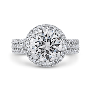 Three Row Round Diamond Engagement Ring Carizza Boutique QR0046K-40W