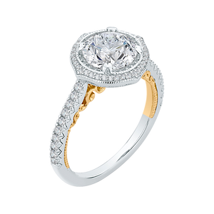 Double Halo Diamond Engagement Ring Carizza Boutique QR0048K-40WY