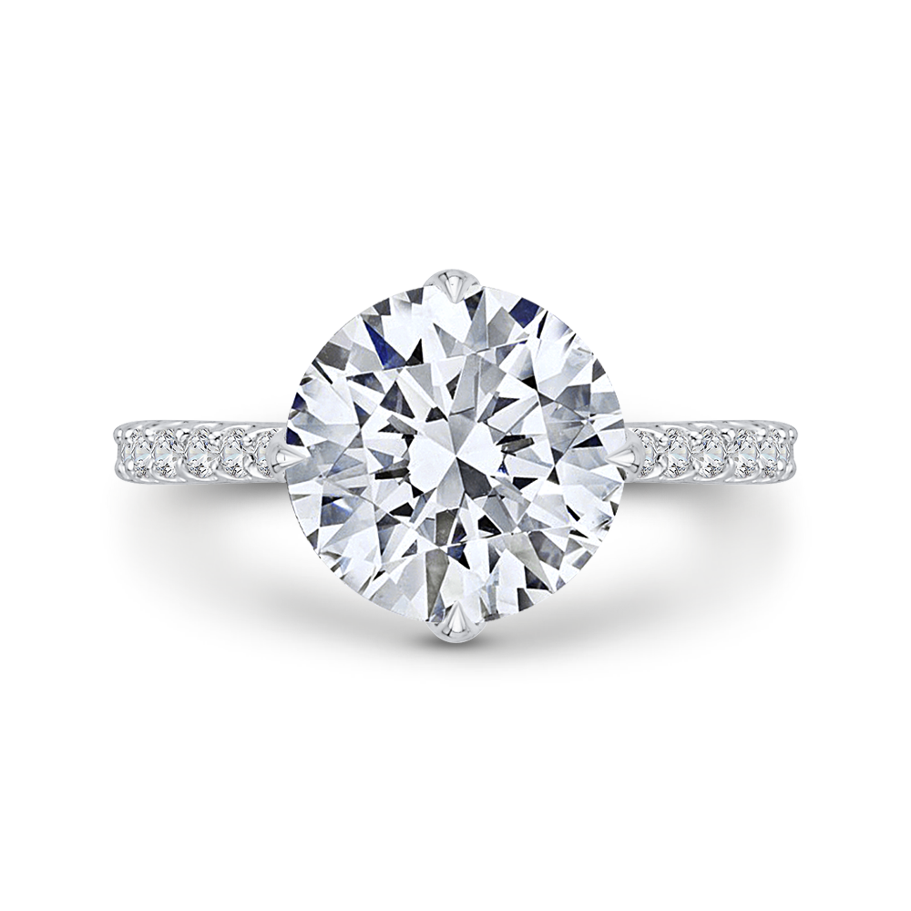 18K White Gold Diamond Engagement Ring Carizza Boutique QR0049K-40W-3.00