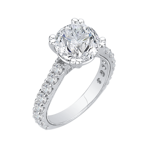 Semi-Mound Engagement Ring with Round Diamond Carizza Boutique QR0052K-40W-3.00