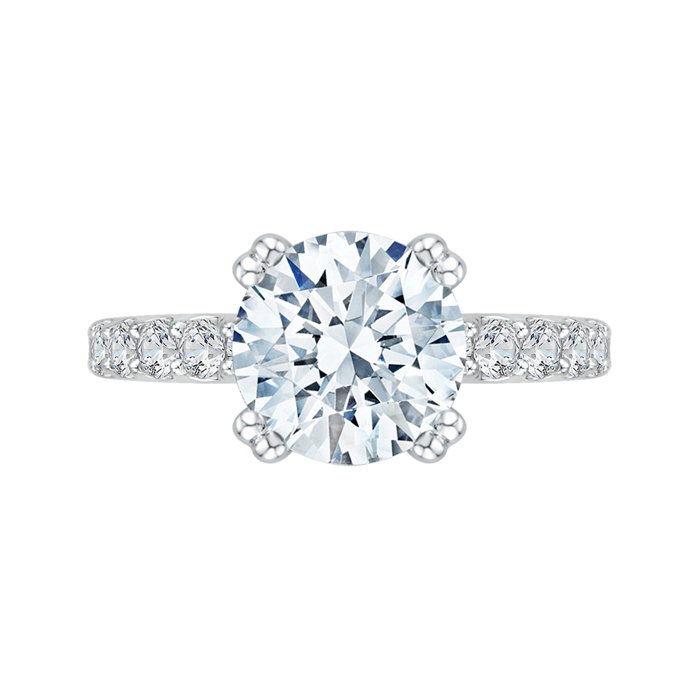 Semi-Mound Engagement Ring with Round Diamond Carizza Boutique QR0052K-40W-3.00