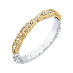 Yellow Gold Diamond Wedding Band Carizza Boutique QR0056BK-40WY-3.00