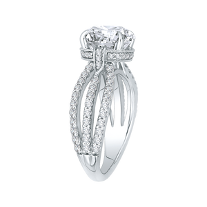 Split Shank Round Diamond Engagement Ring Carizza Boutique QRO0034K-40W