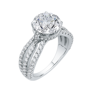 Split Shank Round Diamond Engagement Ring Carizza Boutique QRO0034K-40W