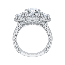 Load image into Gallery viewer, Three-Stone Halo Engagement Ring Carizza Boutique QR0060K-40W-3.00
