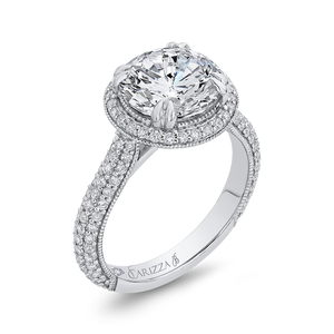 Diamond Engagement Ring Carizza Boutique QR0068EQK-40W-3.00