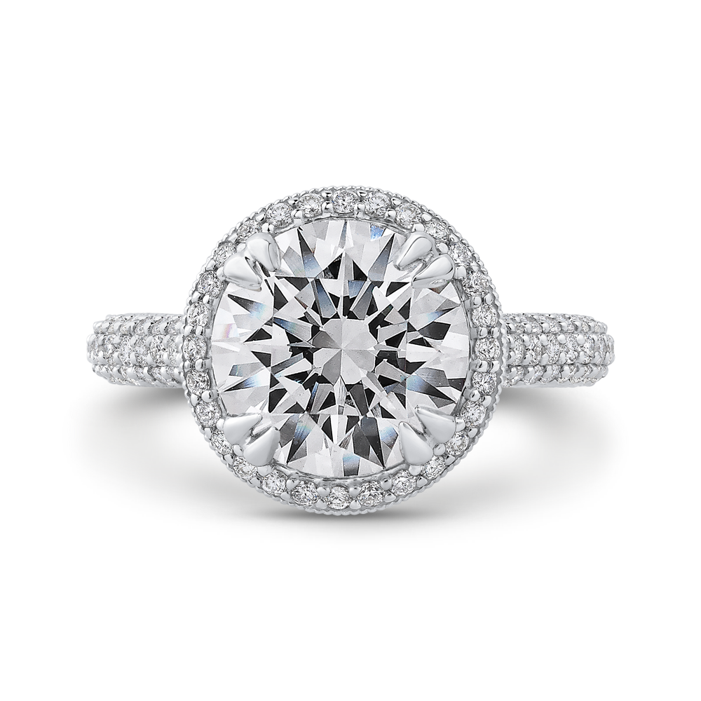 Diamond Engagement Ring Carizza Boutique QR0068EQK-40W-3.00