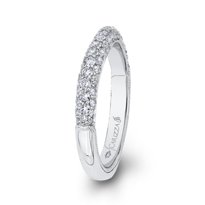 Cathedral Style Wedding Band Carizza Boutique QR0071BHk-40W-3.00