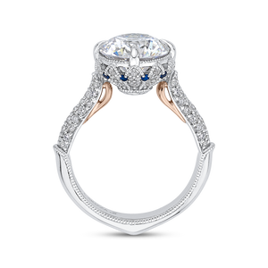 Sapphire Two Tone Gold Diamond Engagement Ring Carizza Boutique QR0071EHK-S40WP-3.00