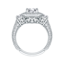 Load image into Gallery viewer, Semi-Mount Emerald Diamond Bridal Ring Carizza Boutique QRE0014K-40W

