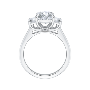 Three Emerald Cut Diamond Engagement RIng Carizza Boutique QRE0036K-40W