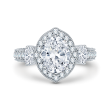 Load image into Gallery viewer, Oval Cut Diamond Halo Engagement Ring Carizza Boutique QRO0014K-40W

