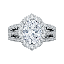 Load image into Gallery viewer, Split Shank Oval Diamond Engagement Ring Carizza Boutique QRO0019K-40W
