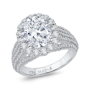 Five Row Oval Diamond Engagement Ring Carizza Boutique QRO0020K-40W