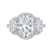 Load image into Gallery viewer, Three-Stone Halo Engagement Ring Carizza Boutique QRO0042K-40W
