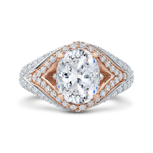 Split Shank Oval Diamond Engagement Ring Carizza Boutique QRO0066EQK-40WP-3.00