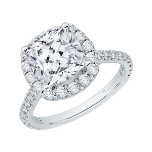 Cushion Diamond Halo Engagement Ring