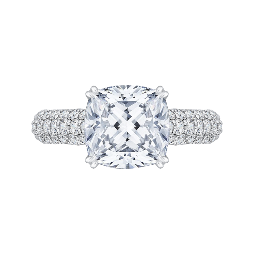 Semi-Mount Cushion Diamond Ring Carizza Boutique QRU0037K-40W